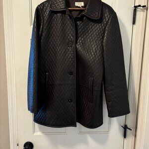 Vintage Talbots quilted leather brown size M jacket